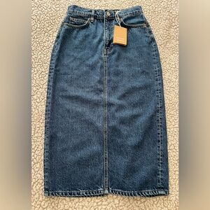 Reformation Jayde High Rise Denim Midi Skirt